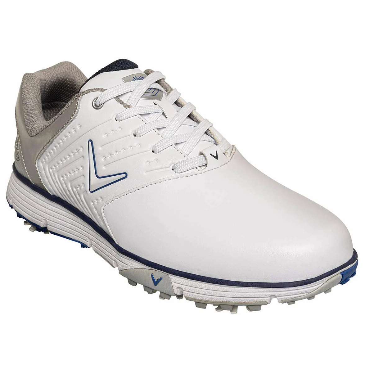 Callaway Chev Mulligan S 2019 Zapatos de golf impermeable Hombre, Blanco/Azul Marino, 44 EU