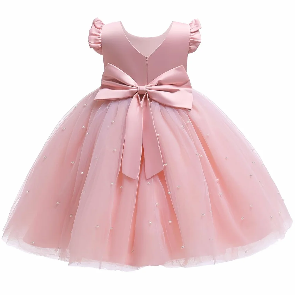 Flor Niña Vestido Dama de Honor Tul Bowknot Formal Noche Comunión
