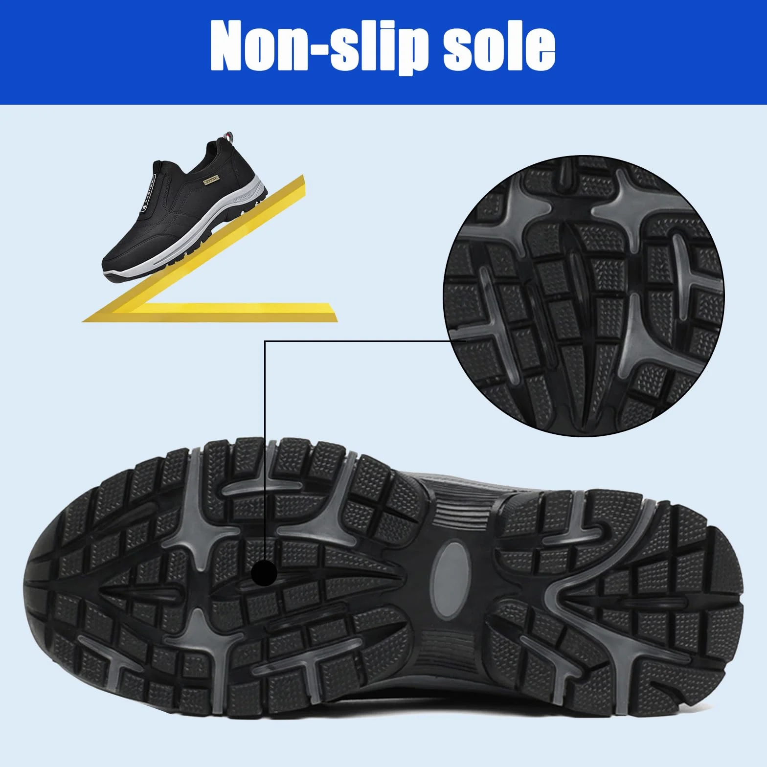Zapatillas Deportivas Hombre Impermeables Trekking Antideslizantes Ortopédicos Negro 42EU