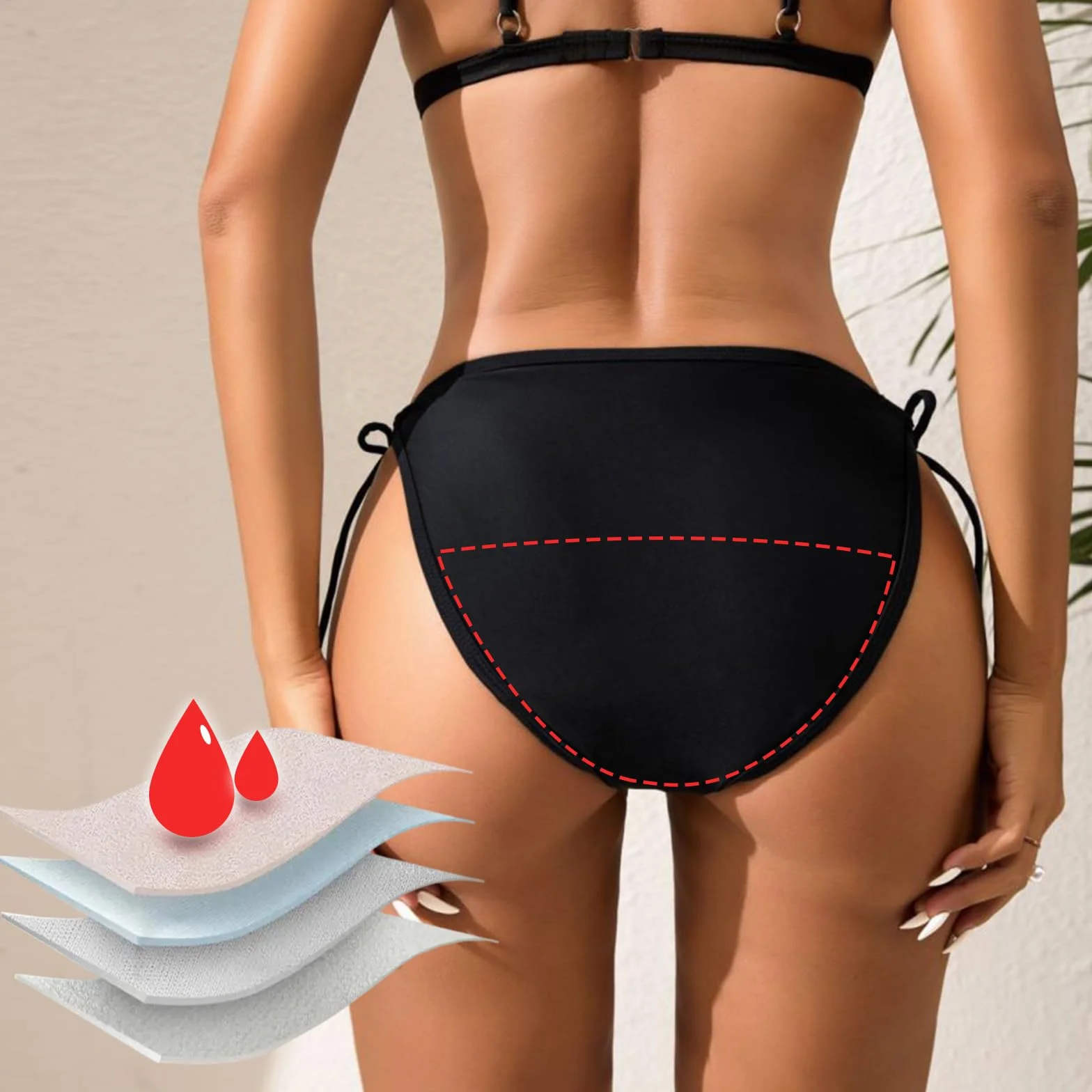 Traje de baño de 4 Capas a Prueba de Fugas para Mujeres y Niñas, Alta Elasticidad