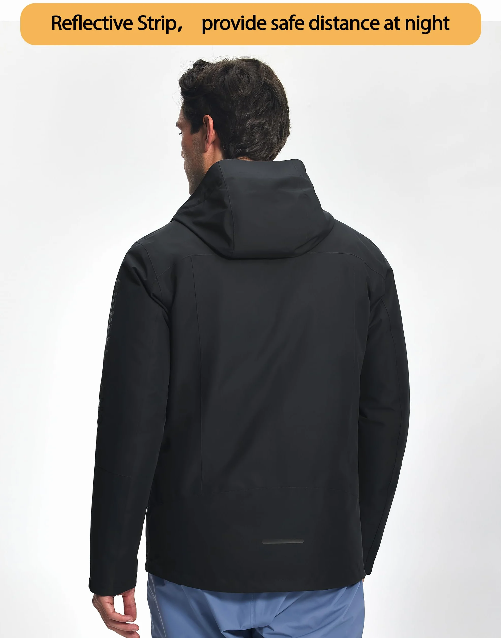 Pioneer Camp Chaqueta impermeable 3 en 1 hombre con forro plumón gorro ajustable