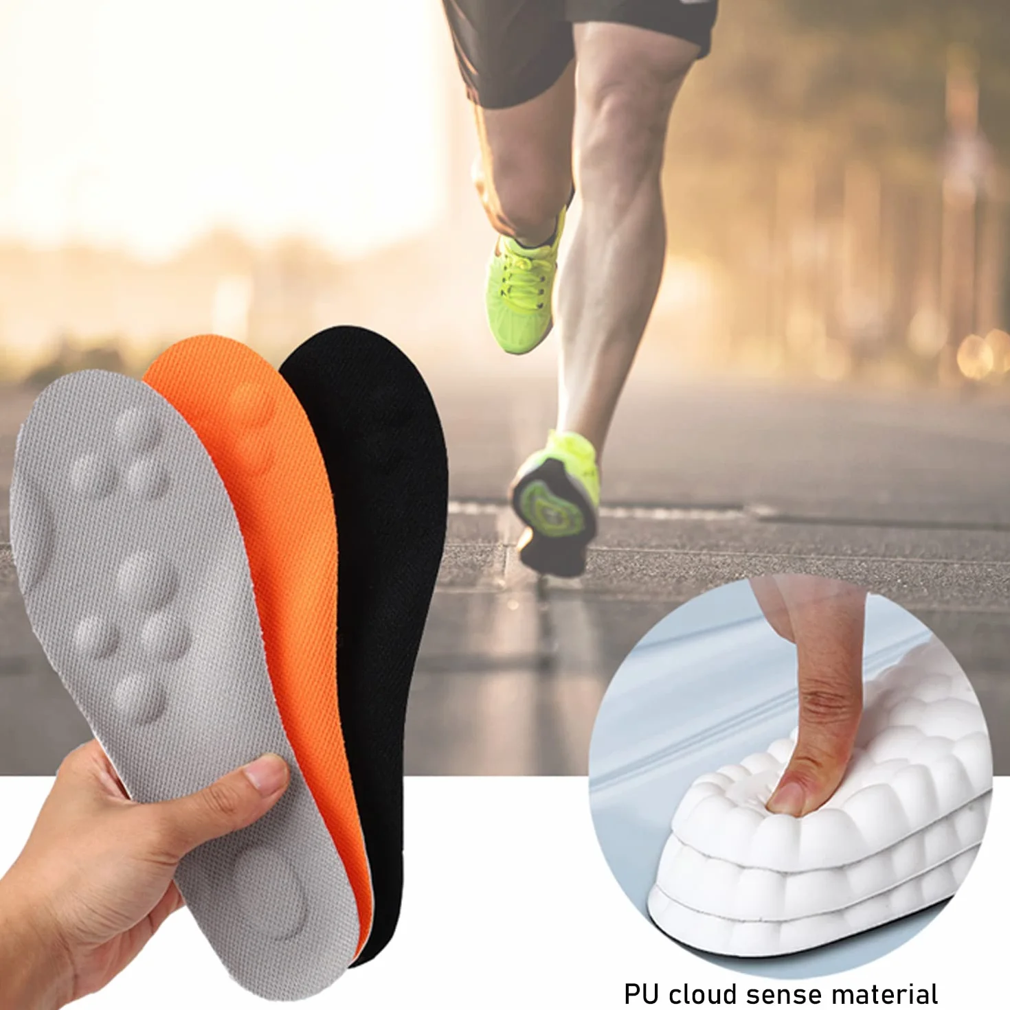 Plantillas Memory Foam para Mujer y Hombre Soporte de Arco Absorción de Impacto Transpirables 45-46 Negro Gris