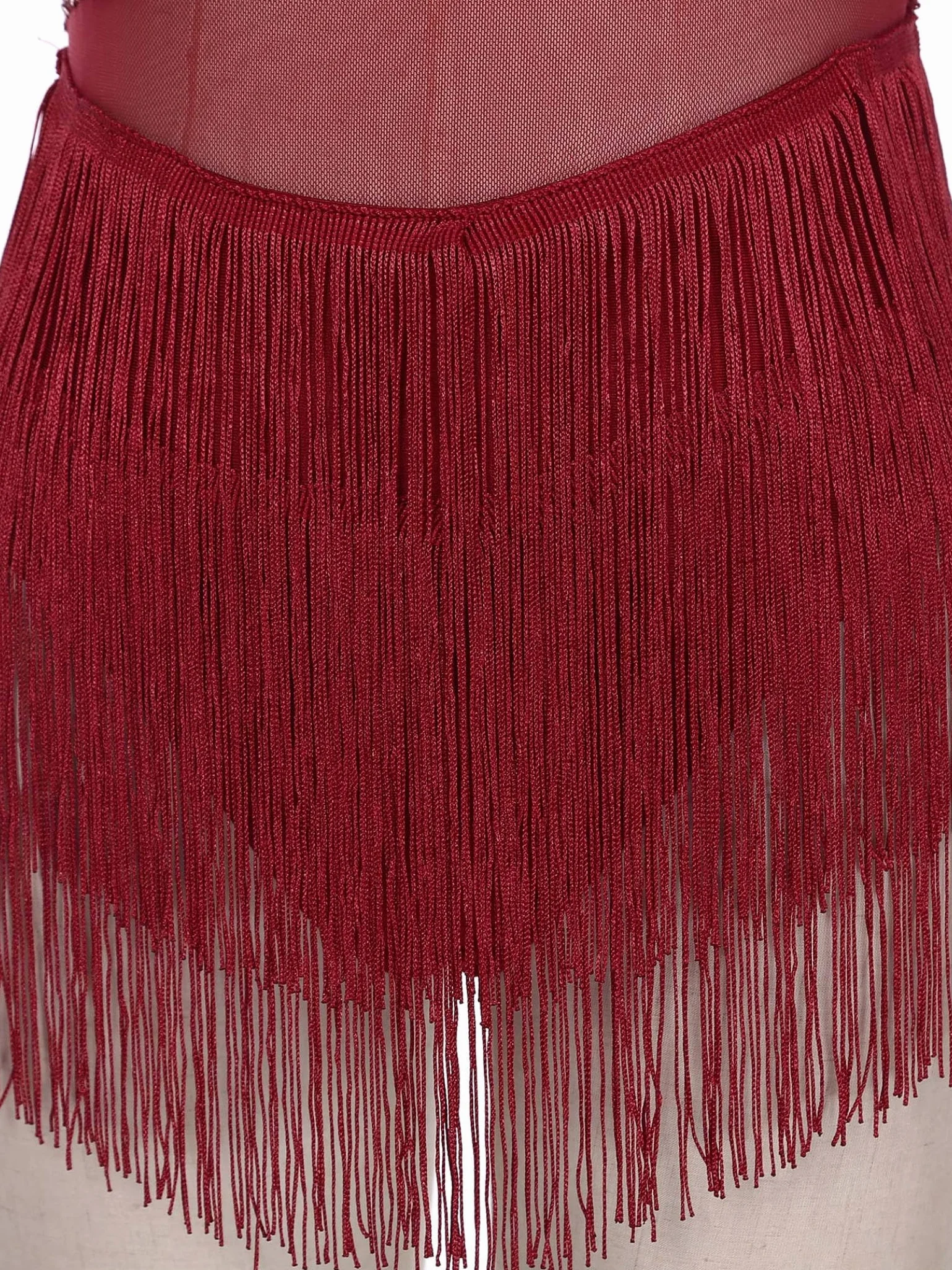 Vestido de baile latino mujer lentejuelas flecos bailarina salsa tango vals