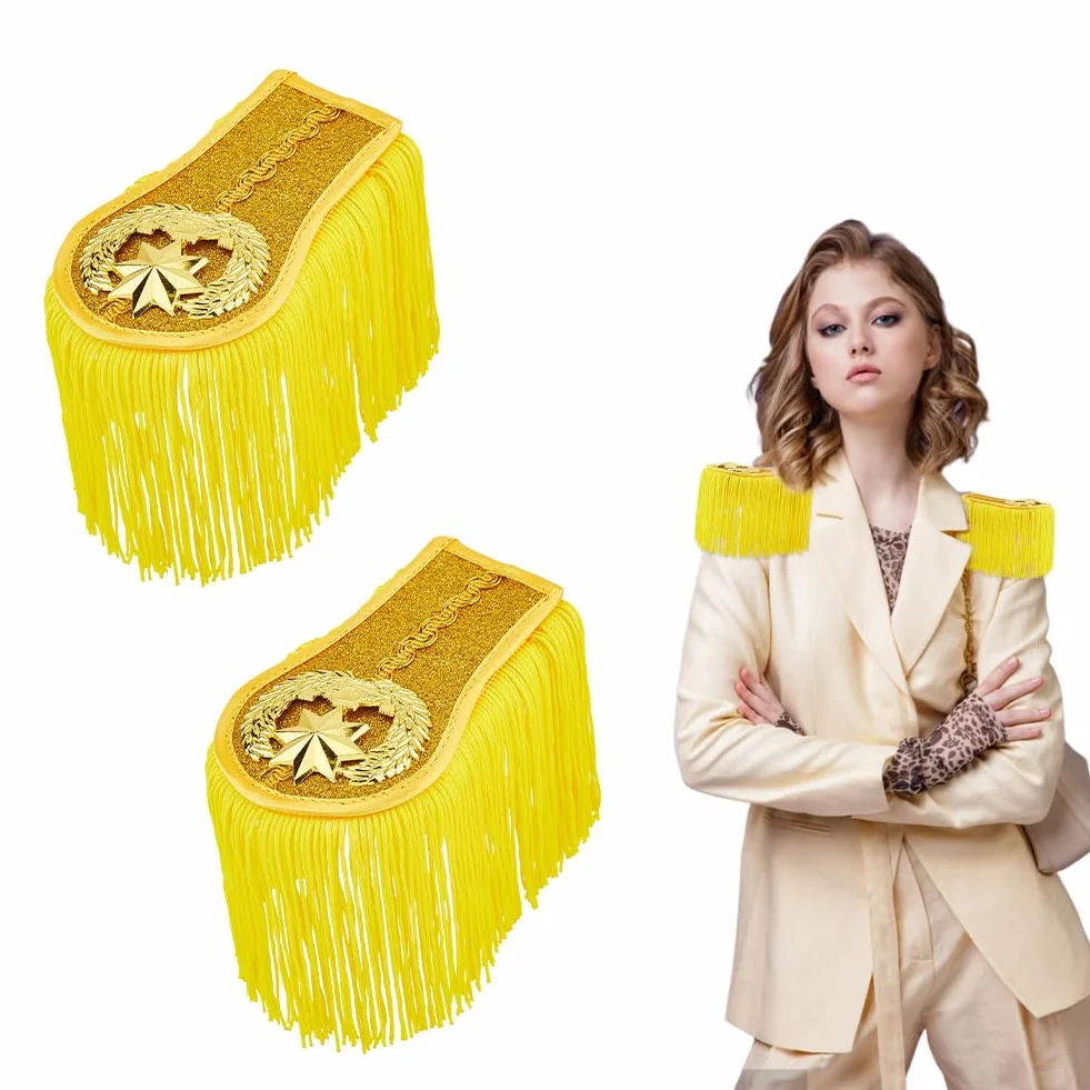 SuperFindings 1 par de hombreras doradas con flecos Accesorios de ropa para Halloween, cosplay y carnaval