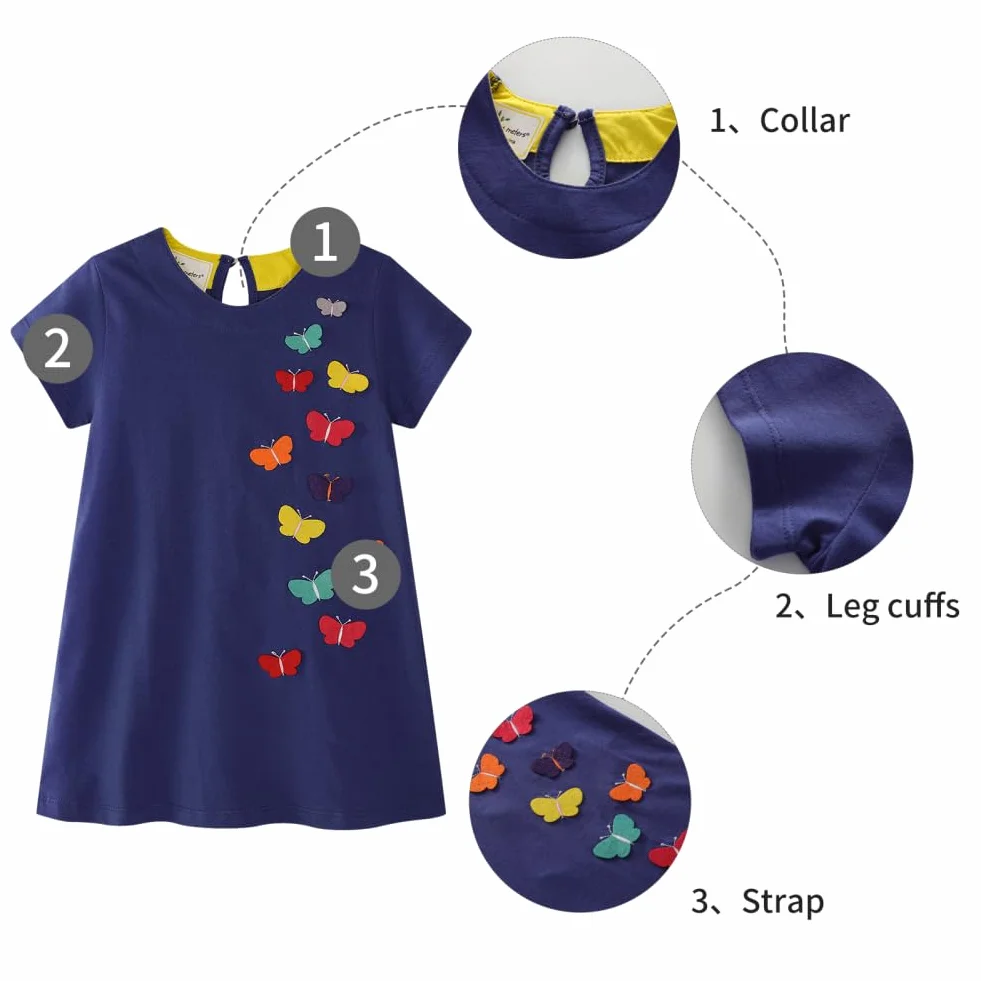 Vestido T-Shirt Algodón Manga Larga Corta Niñas Casual Dibujos Animados Animal Flores Princesa