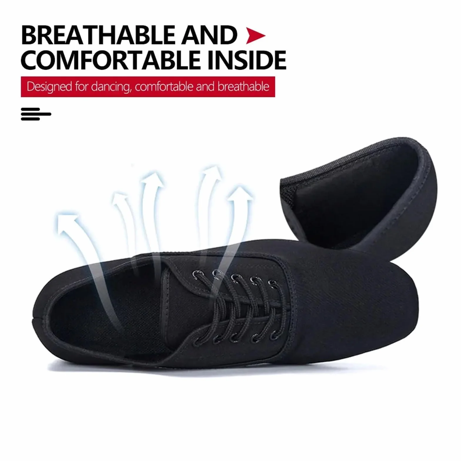 Zapatillas de Baile Latino para Hombre Oxford Negro Profesional Salsa Tango Tacón Bajo
