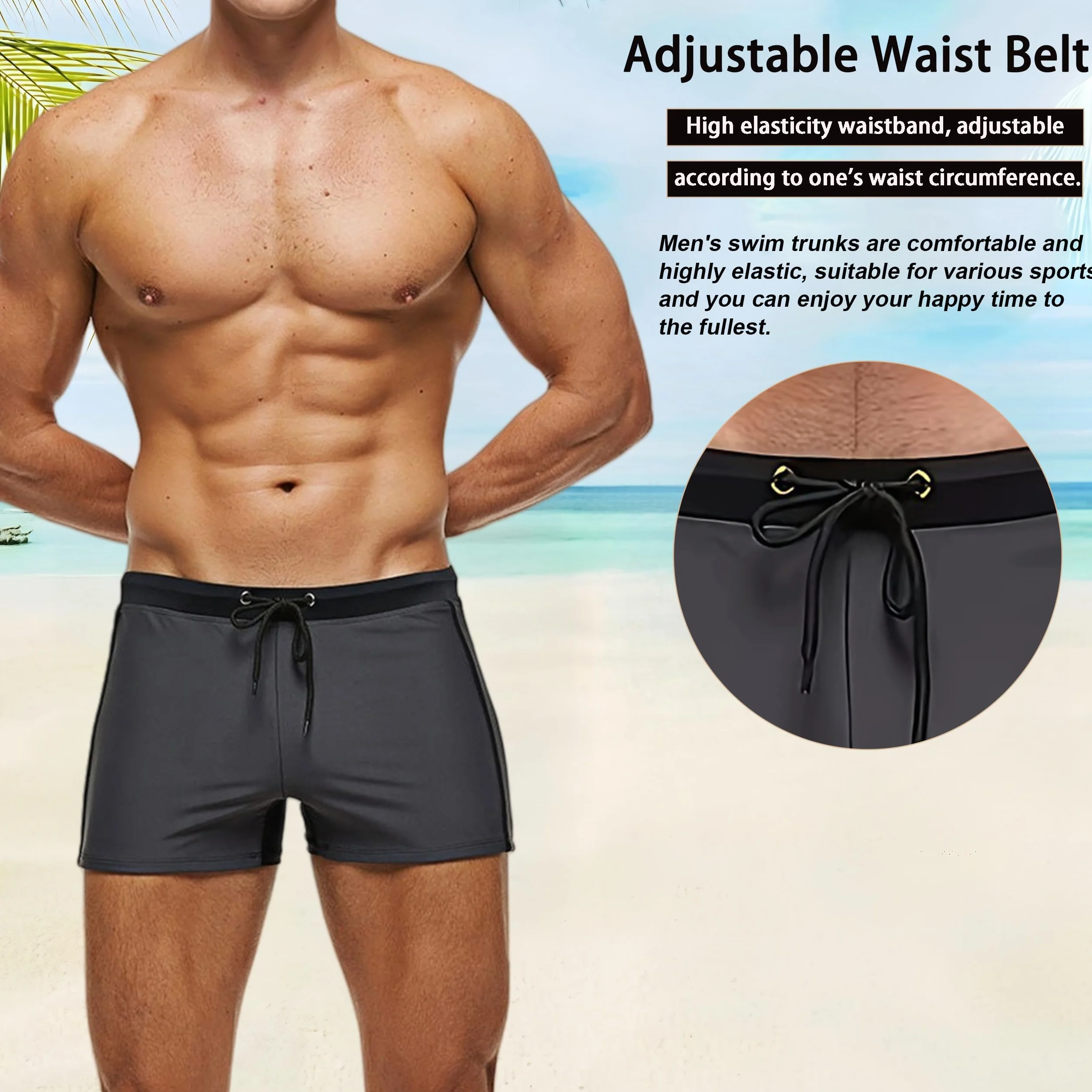 Bañador para Hombre Secado rápido Playa Surf Corriendo Pantalones Cortos de natación Boxeadores Ligero Shorts