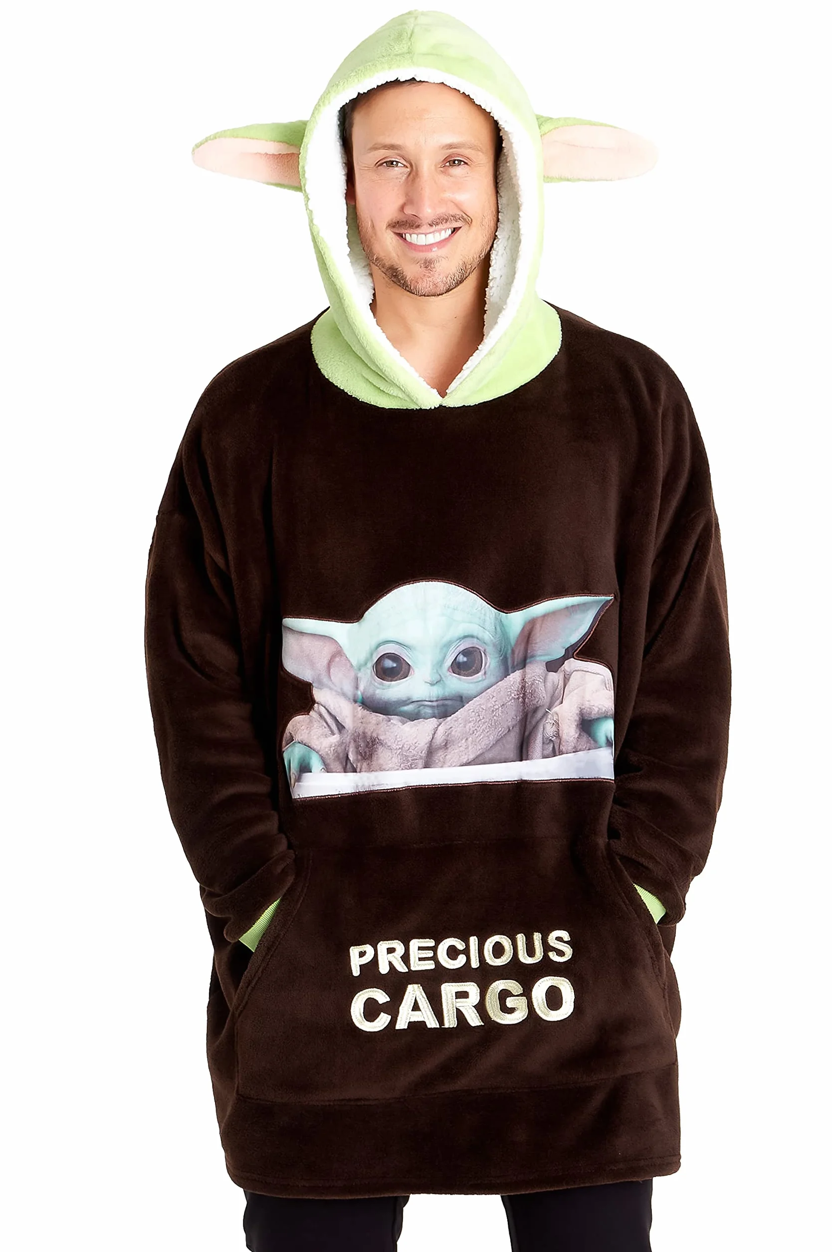 Disney The Mandalorian Sudadera Manta Gigante Forro Polar Baby Yoda Marron Verde