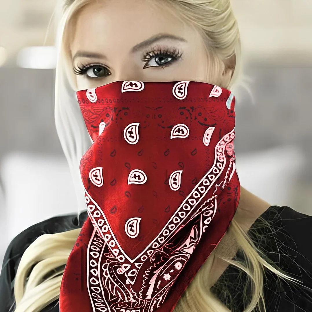 Bandana 100% Algodón Pañuelo Rojo Diseño Paisley