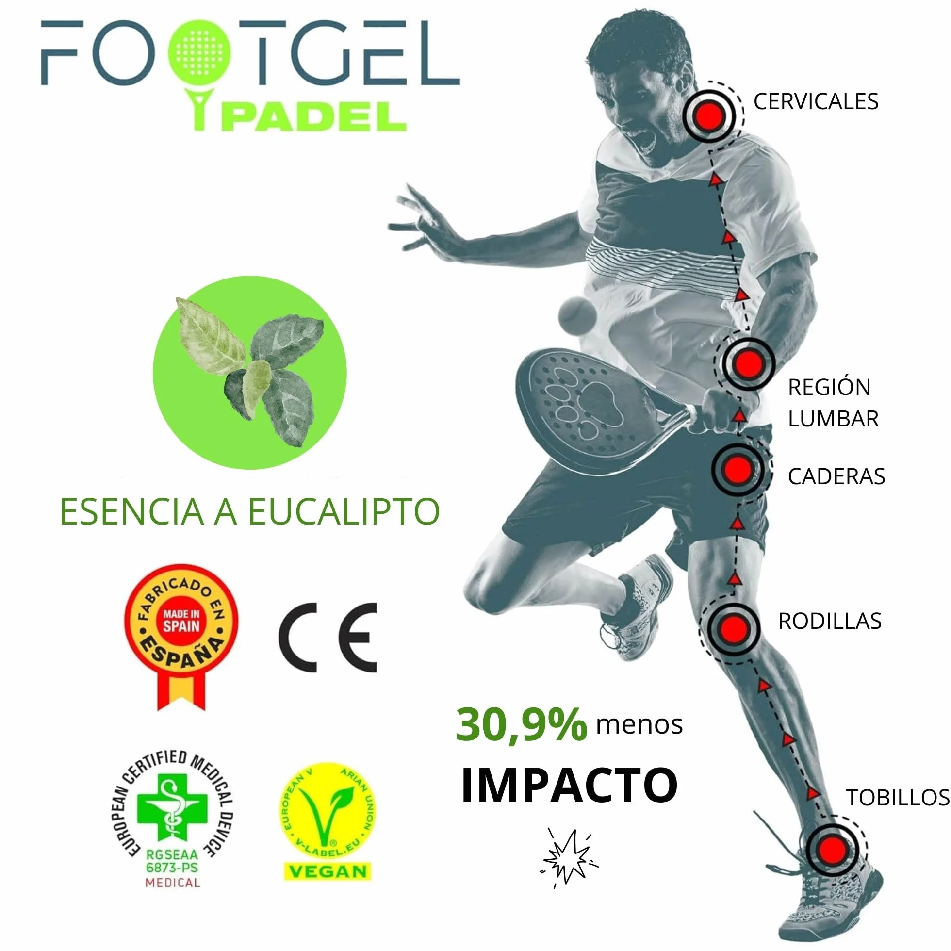 Plantillas Padel Gel Deportivas Transpirables Estabilizadoras Tallas 43-47