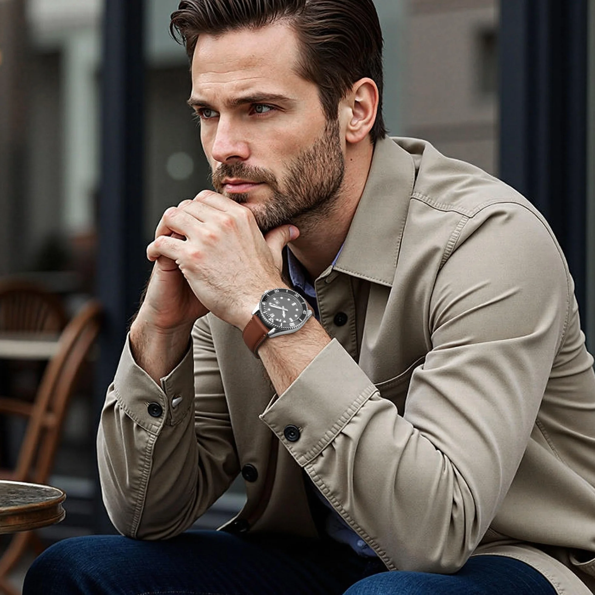 Fullmosa Correa de Reloj 22mm 20mm 18mm Cuero Liberación Rápida Repuesto para Samsung Galaxy Watch Huawei Smart Watch Fossil