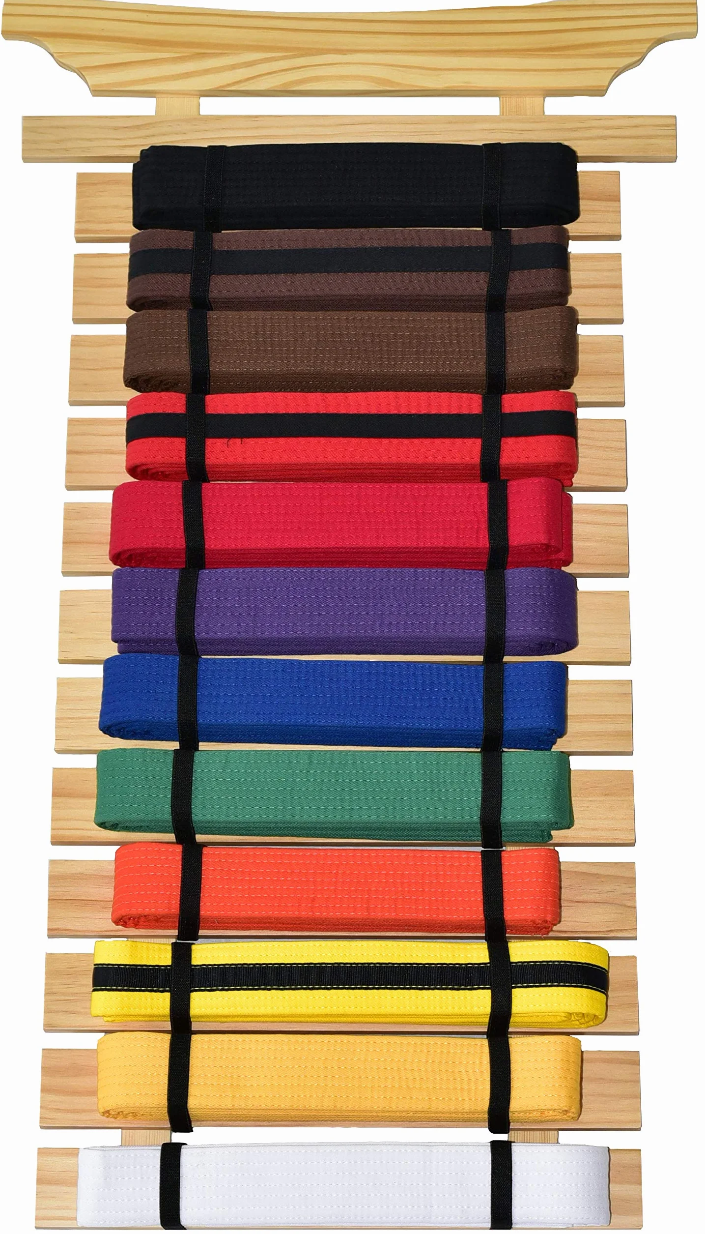 Cinturones de Karate de Madera Gruesa 12 uds. con Pegatinas