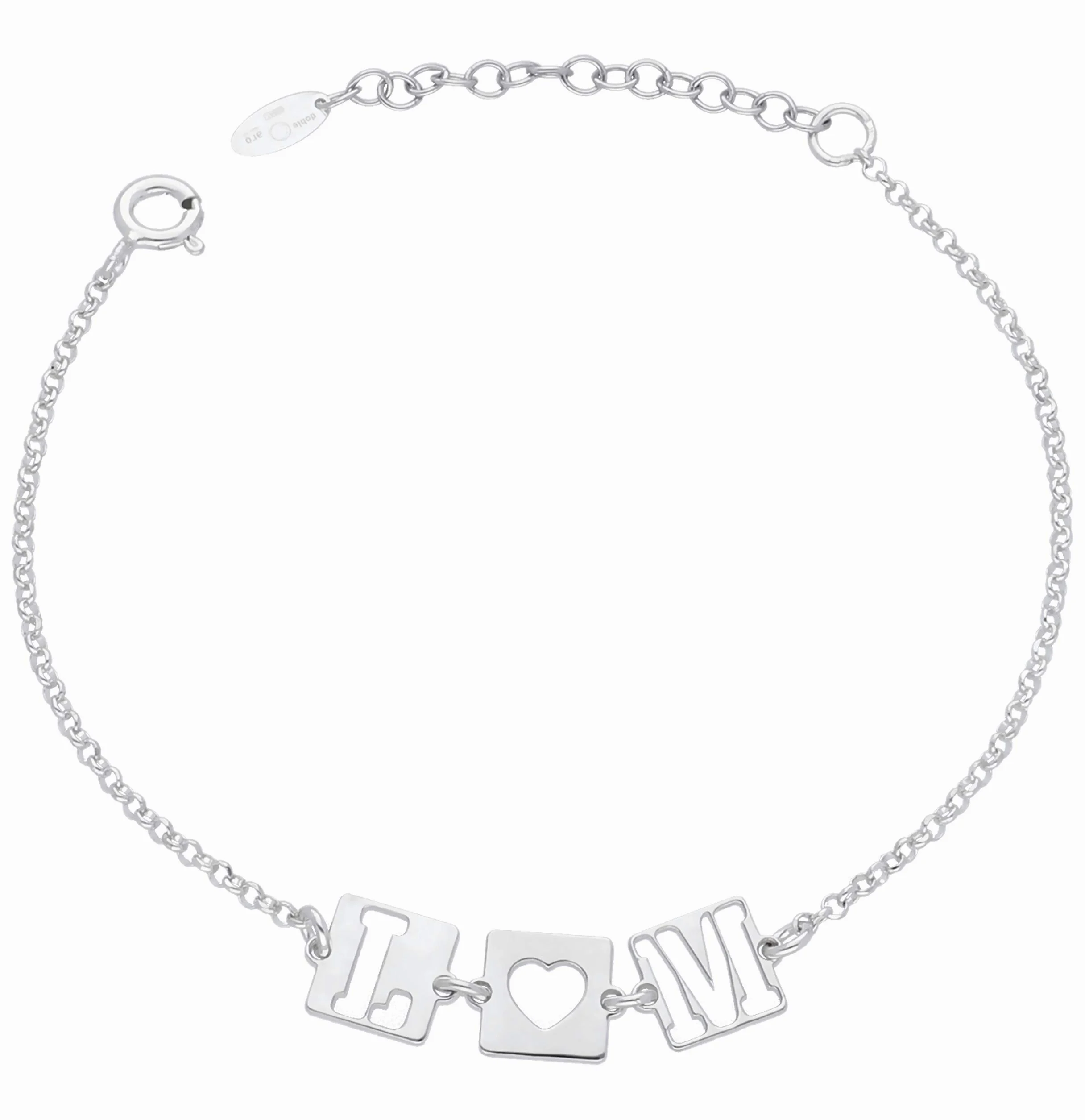 Pulsera con Nombre Personalizado en Plata de Ley 925 - Regalo para Enamorados - Largo 16cm + 3cm de alargador