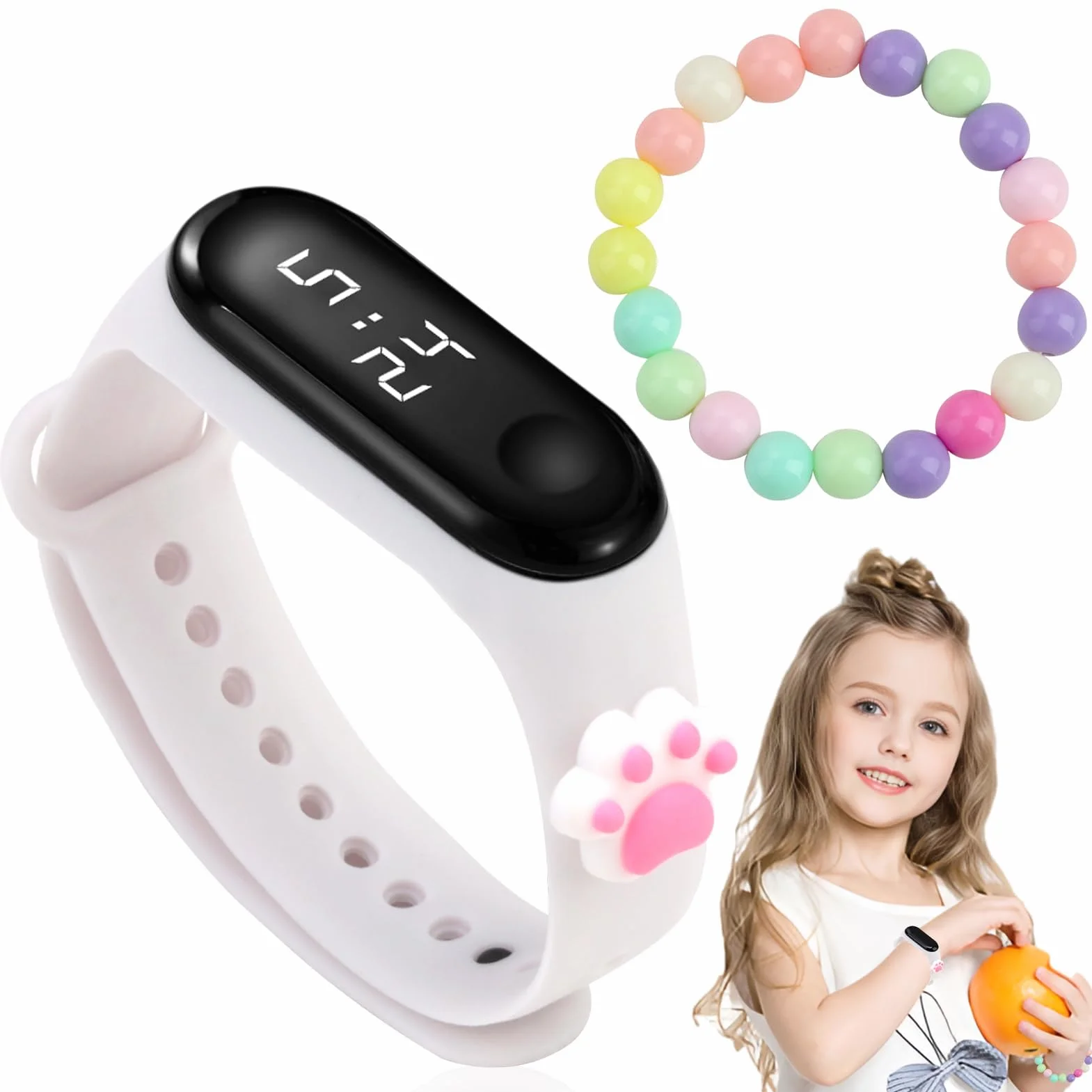 Reloj digital deportivo infantil con correa de silicona impermeable para niños 6-15 años