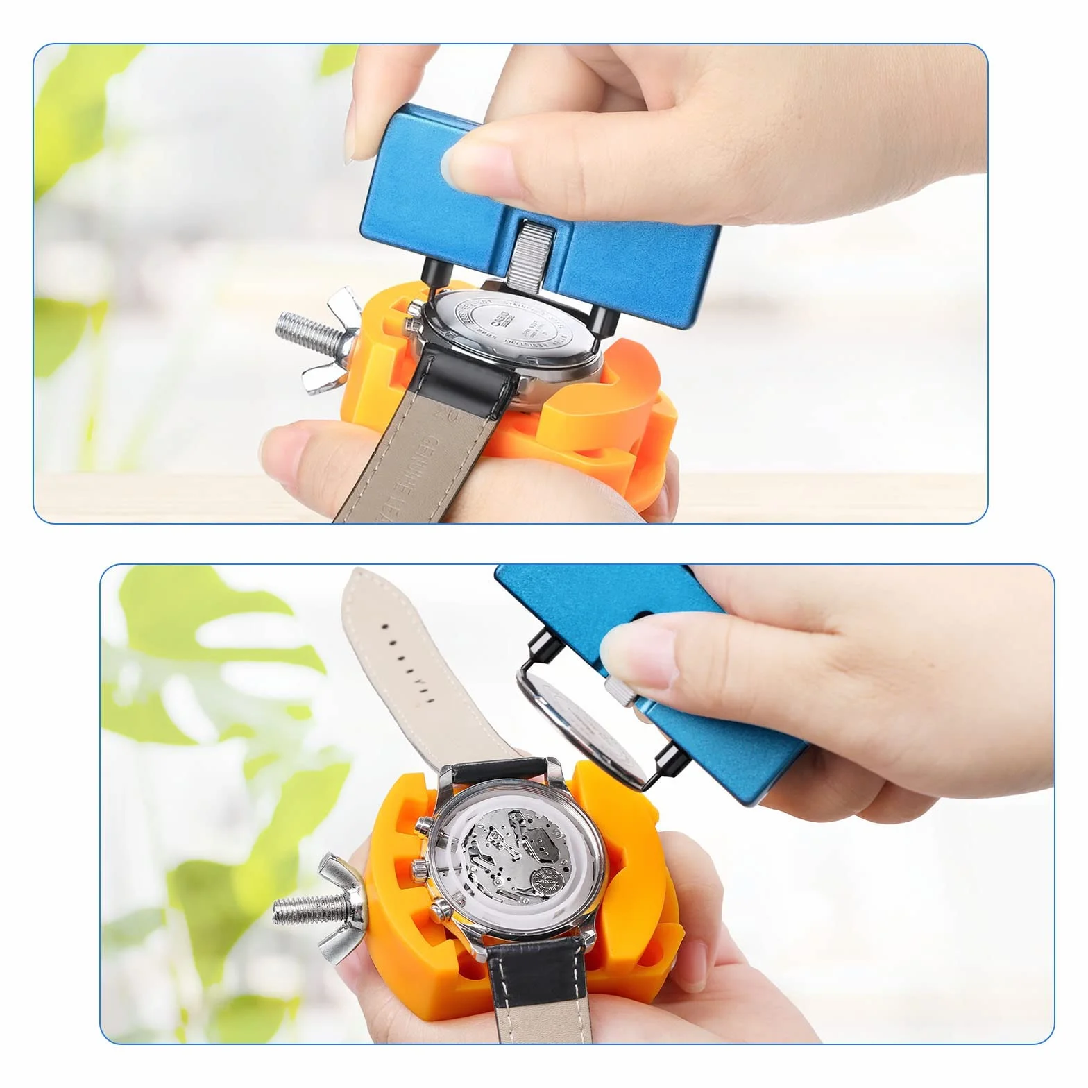 JOREST Herramienta Cambiar Pilas Reloj, Abrir Relojes, Soporte Caja, Pinzas