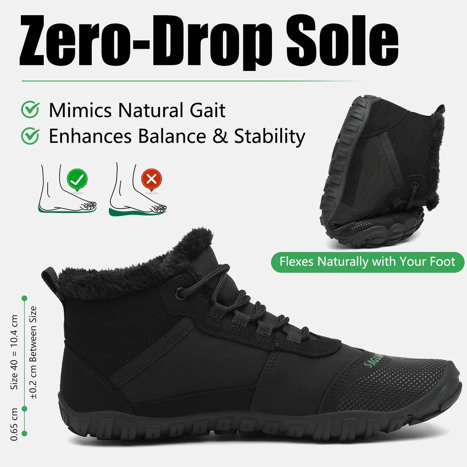 SAGUARO Barefoot Botines Hombre Mujer Botas de Nieve Antideslizante 36-48 EU