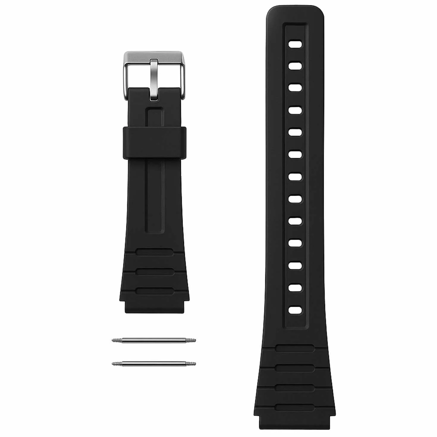 Repuesto Correa de Silicona Pasadores Metal Compatible con Reloj Casio F91W Negro