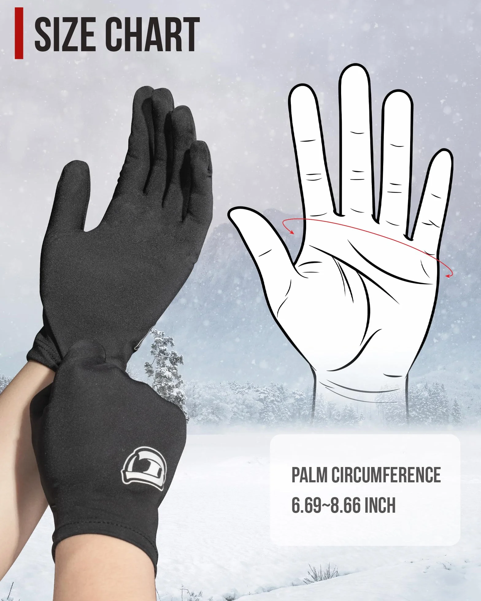 BORLENI Guantes Antisudor Delgados Secan Rápido Elasticidad Ultraligero para Ciclismo Correr Senderismo Esquiar Talla única Negro