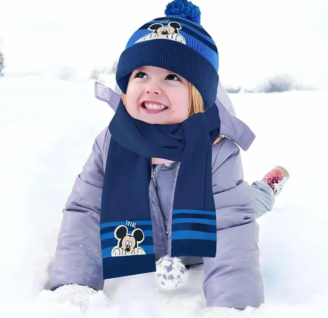 Set Guantes Niña Gorro Invierno Niño Bufanda Tejido de Punto
