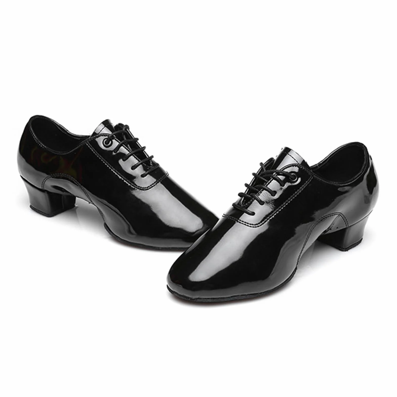 Zapatos De Baile Latino Hombre Suela Dividida Charol Tacón Bajo Transpirables