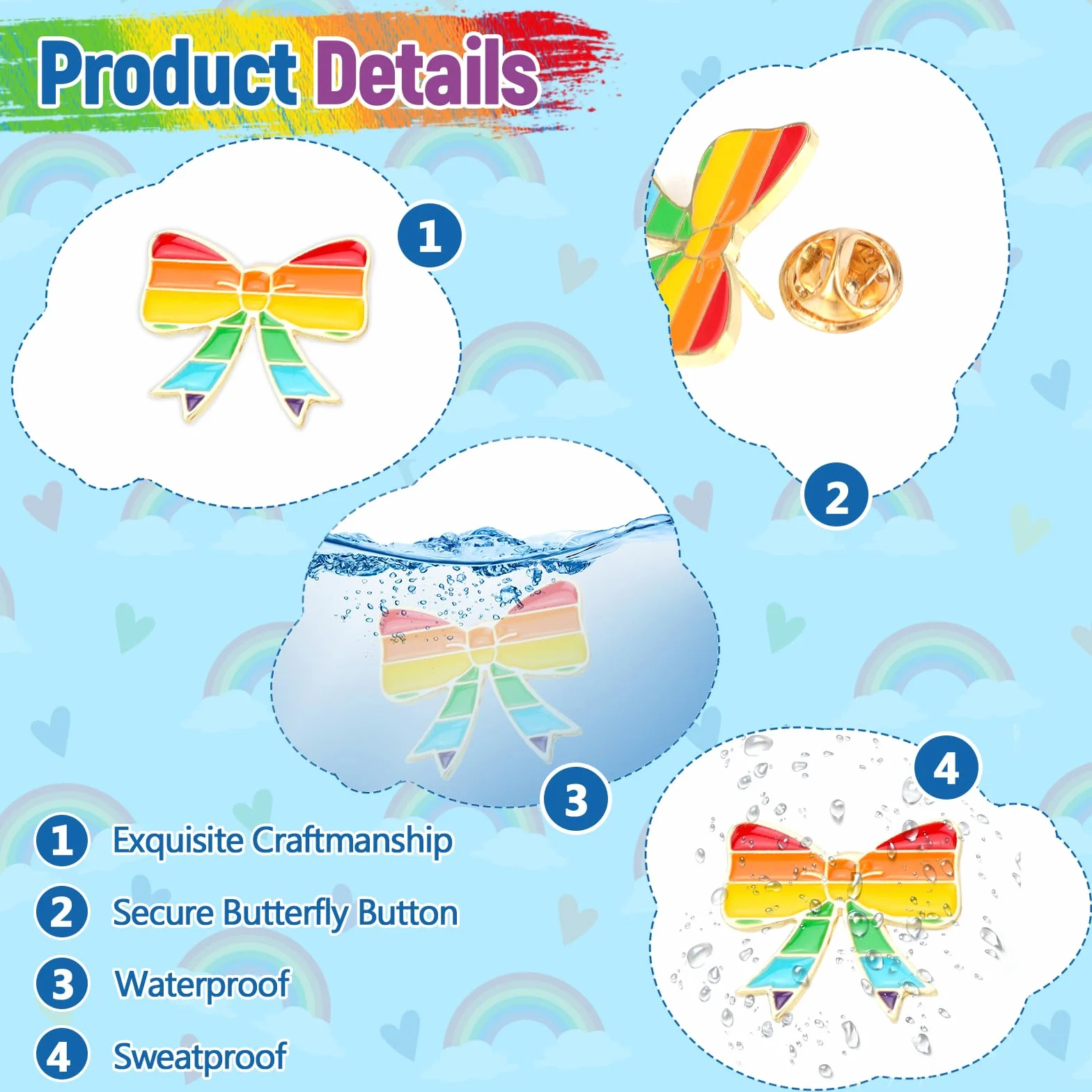 Alfiler Arcoíris LGBT Gay Rainbow Pin Broche Orgullo LGBTQ Pride Botón Accesorios