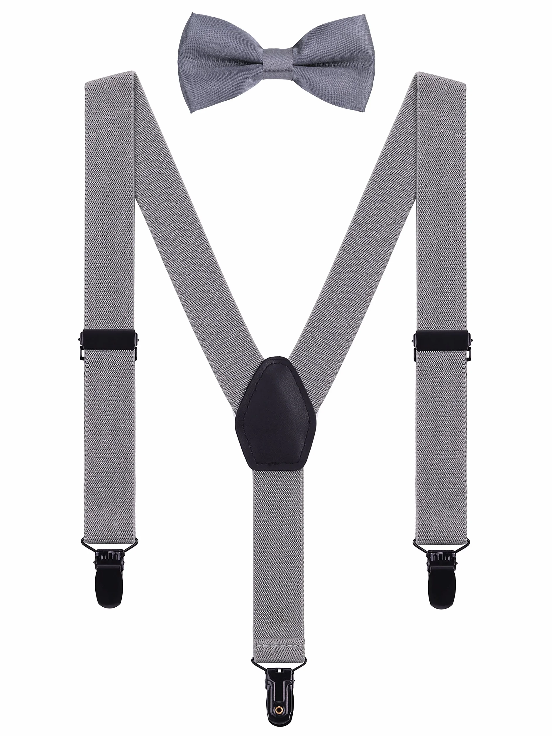 Tirantes Pajaritas Conjunto 3 Negro Clips Y-forma Elástico para Niños Bebé 1-5 Años