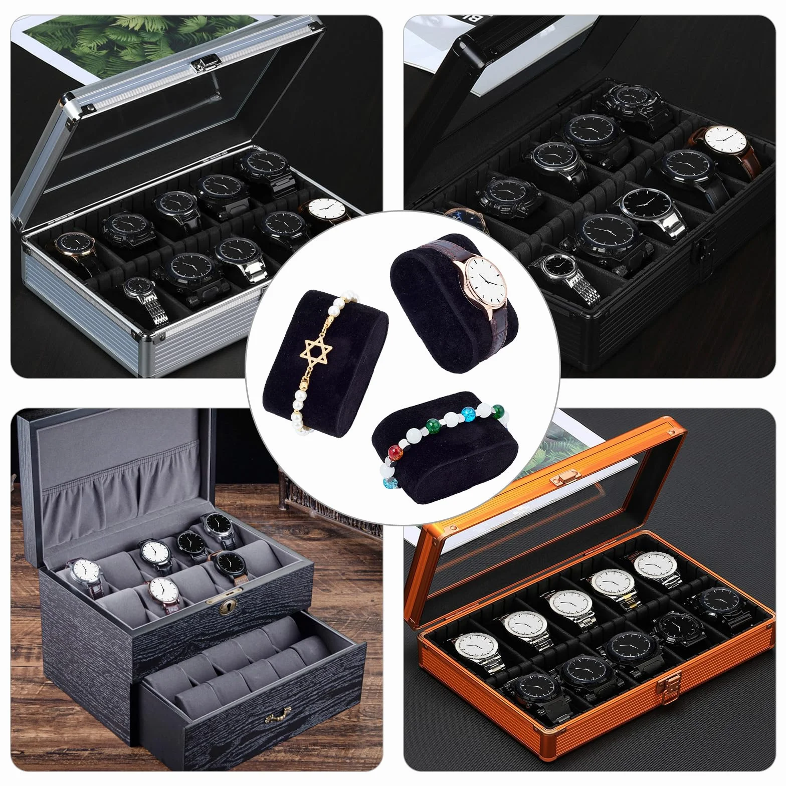 PandaHall Elite 12 Piezas Cojín para Reloj, Soporte Exhibición Joyas Organizador Pulsera Cadena Muñeca, 7,2x4,4x3,5cm
