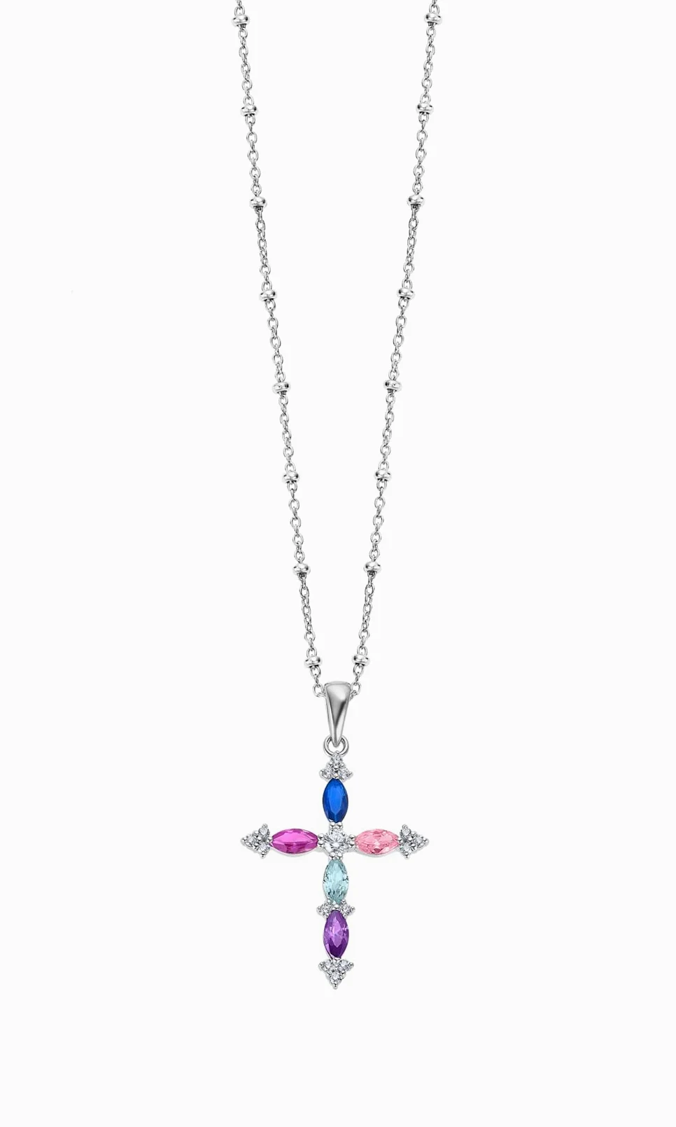LOTUS SILVER Collar Mujer Plata de Ley 925 | Colgante de Cruz, Acabado Refinado LP3449-1/1, Collares Mujer, Regalo de Cumpleaños, Aniversario, San Valentín, Madre y más