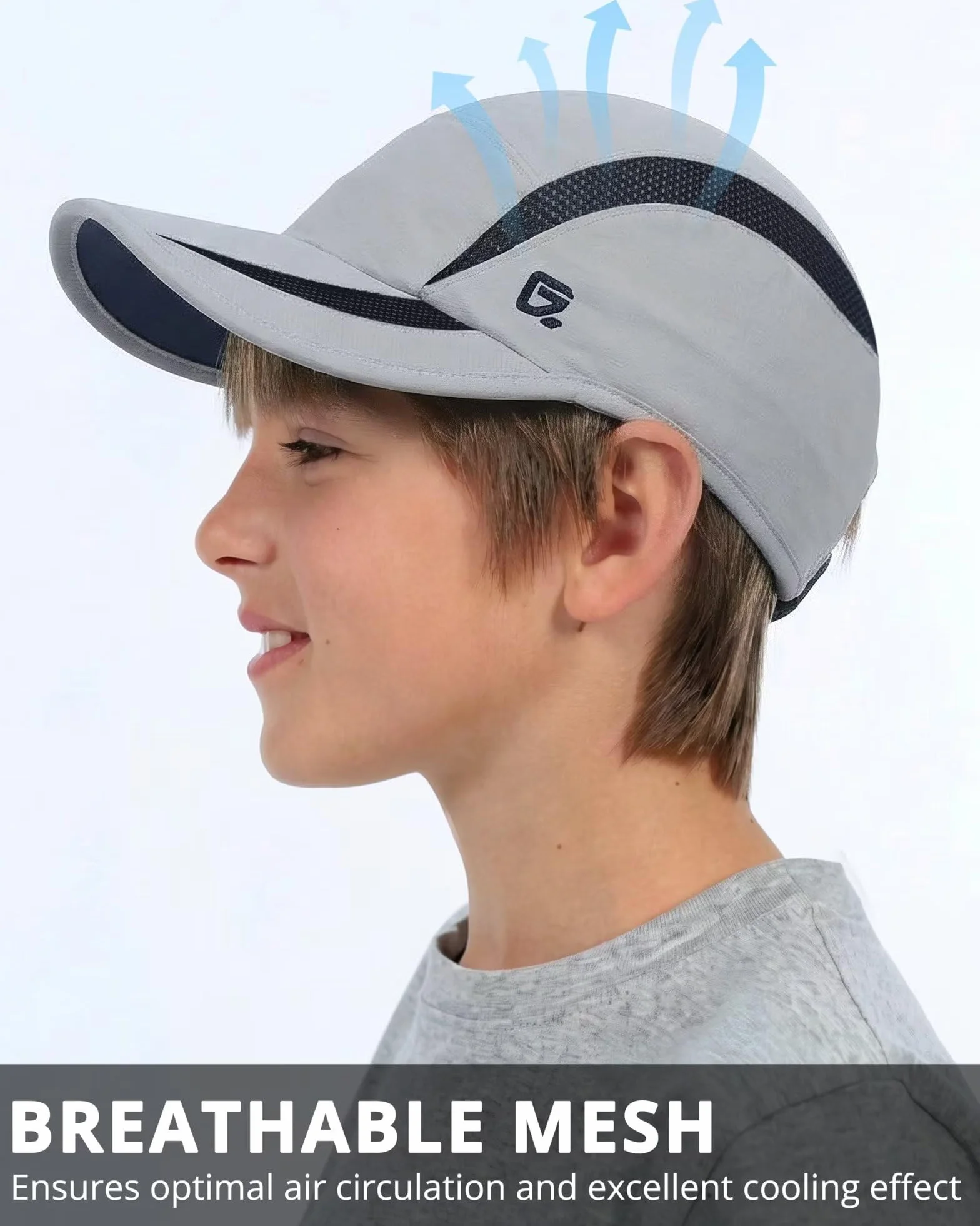 GADIEMKENSD Gorra Deportiva Infantil UPF 50+ Malla Transpirable Secado rápido Verano
