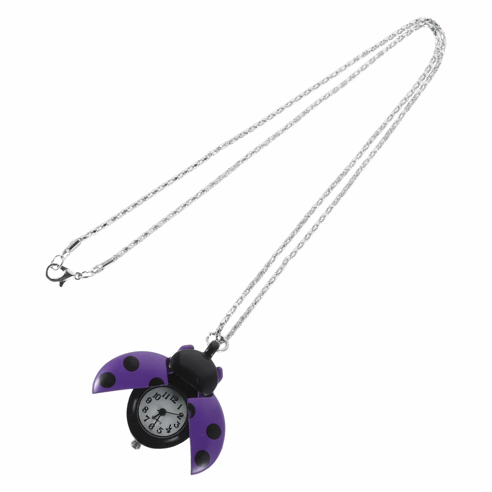 Baluue Reloj de Bolsillo Mujer Mariquita Aleación Vidrio Vintage Púrpura