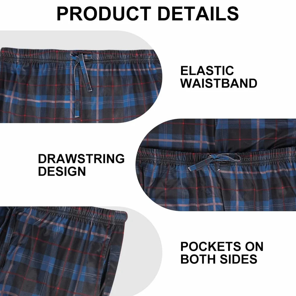 AUYAO Pijama Hombre Pantalones con Bolsillos Largos Otoño Invierno