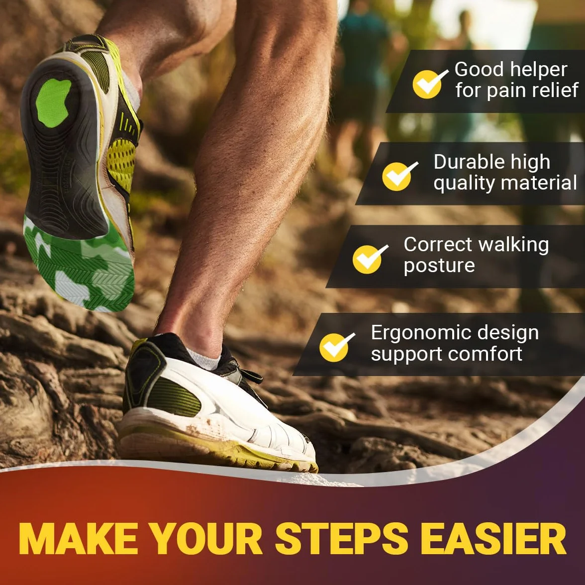 Plantillas Ortopédicas Fascitis Plantar Gel Hombre Mujer Pies Planos Espolón Calcáneo Alivio Dolor Pie