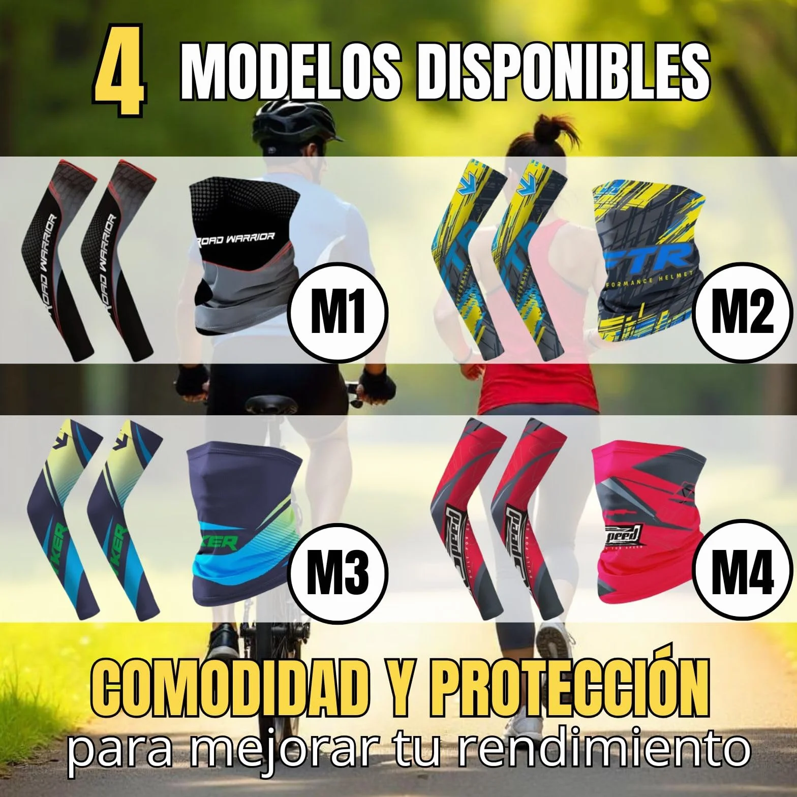Mangas para Brazos con Tejido Inteligente Termoregulador, Manguitos Running Transpirables con Protección UV-SPF 50+