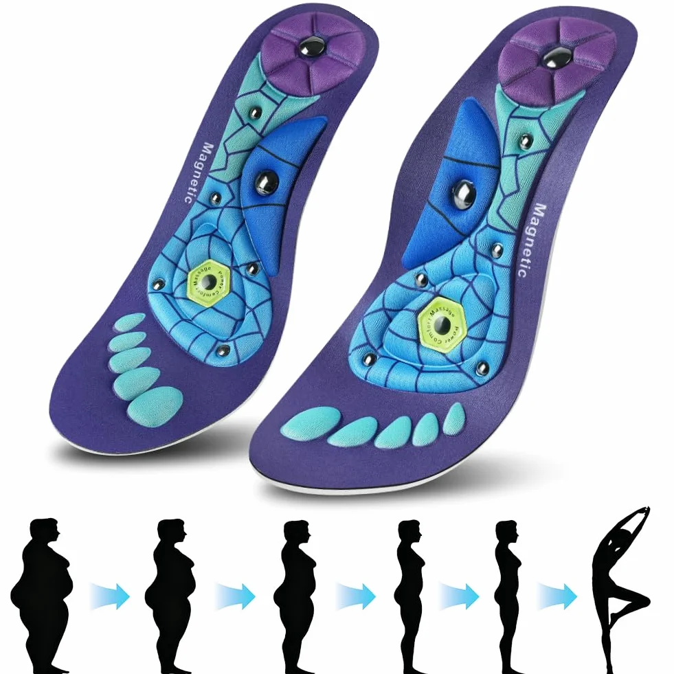 Plantillas Magneticas de Acupresión para Fascitis Plantar, Ortopedicas de Gel, Unisex 35-39