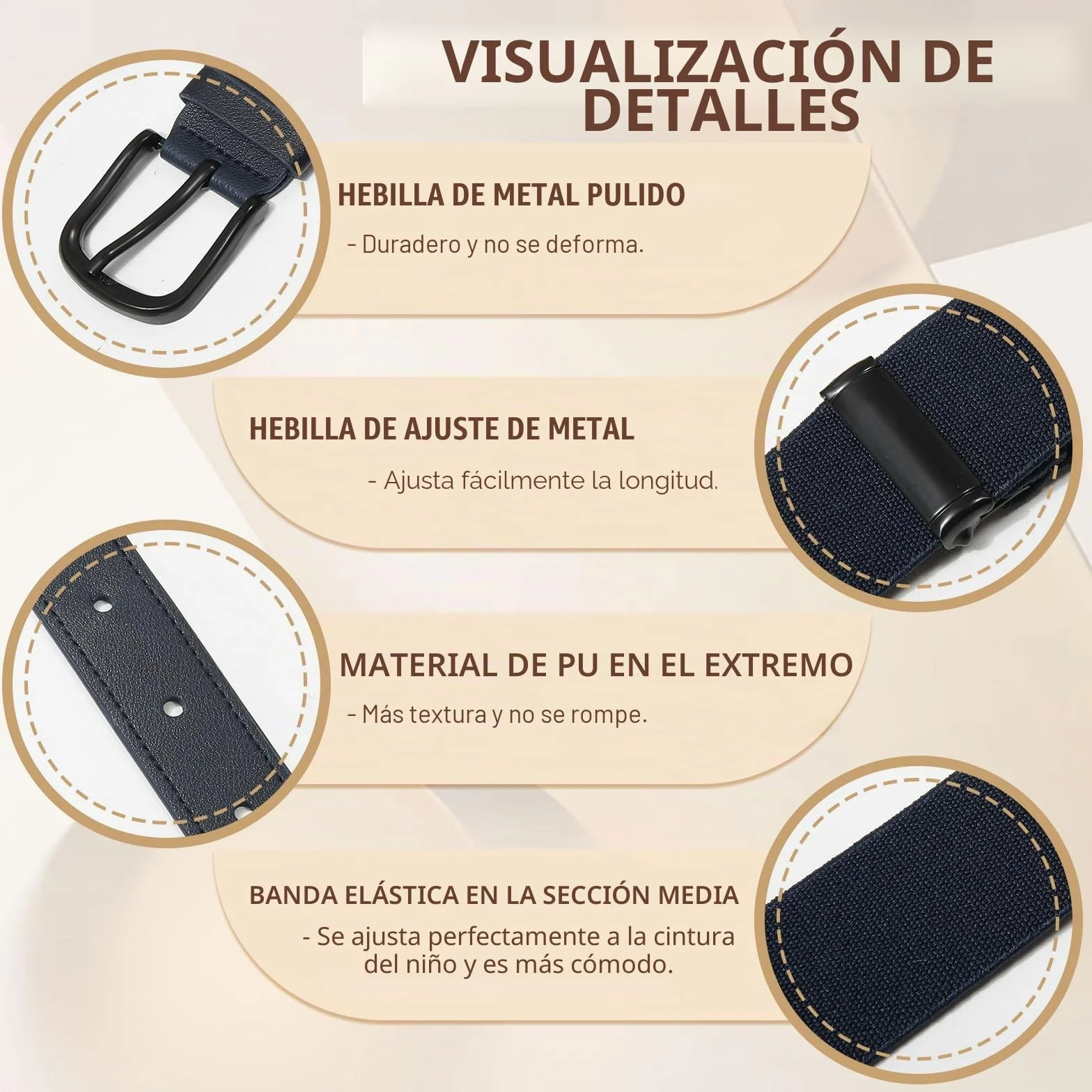 WELROG Cinturón elástico para niños - Cinturón infantil ajustable para niños y niñas