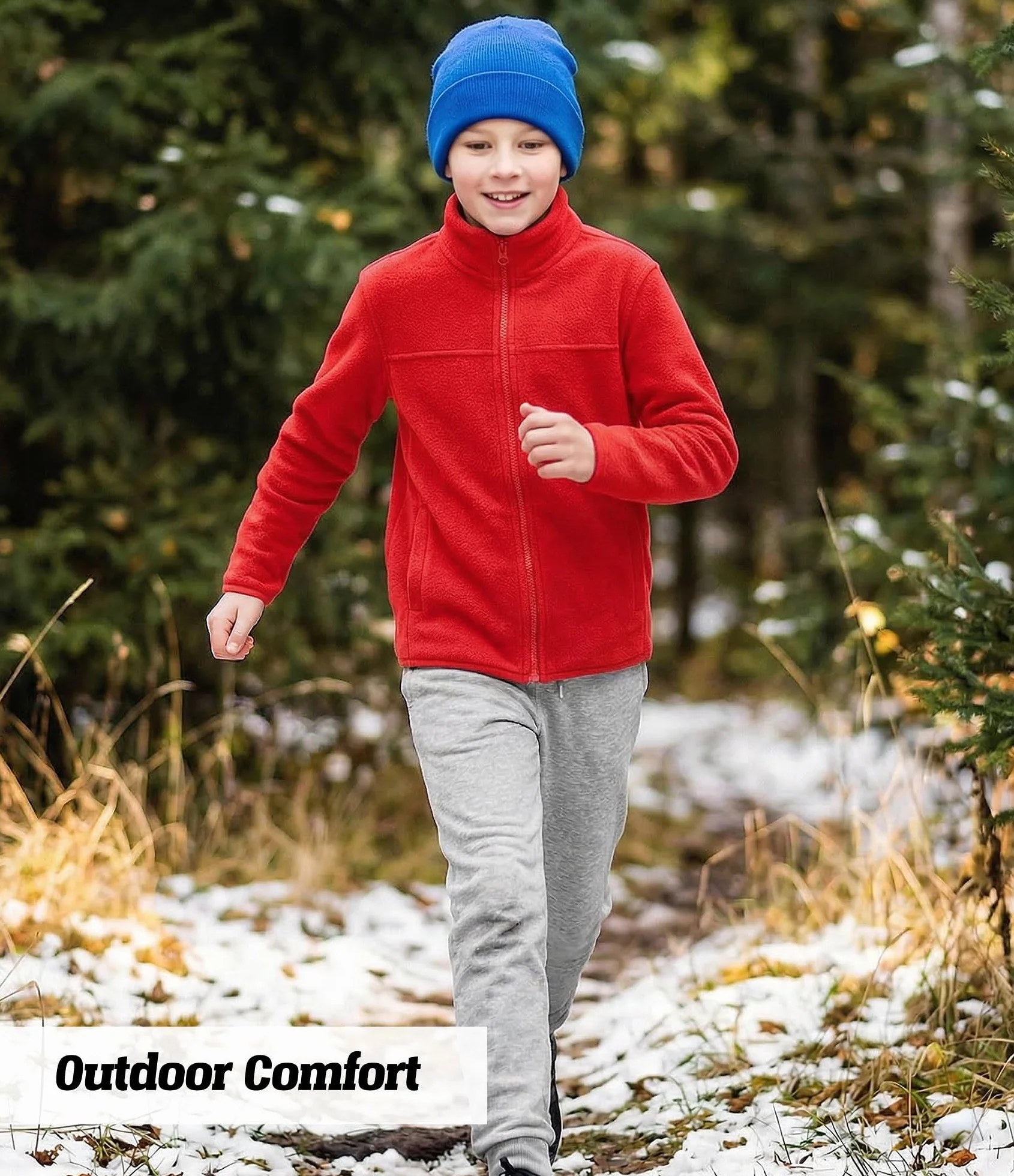 Spring&Gege Chaqueta de forro polar con cremallera completa para niños