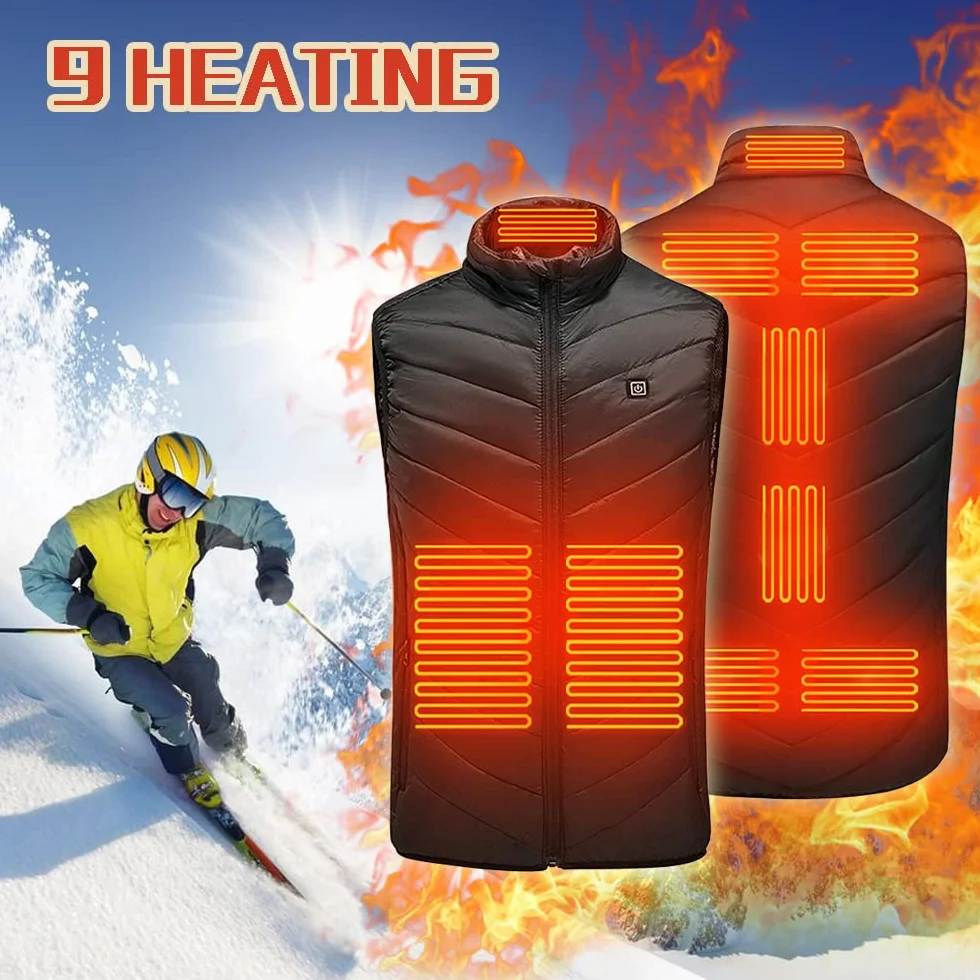 Chaqueta Calefactor Eléctrica USB 3 Temperaturas Ajustable Hombre Mujer Invierno