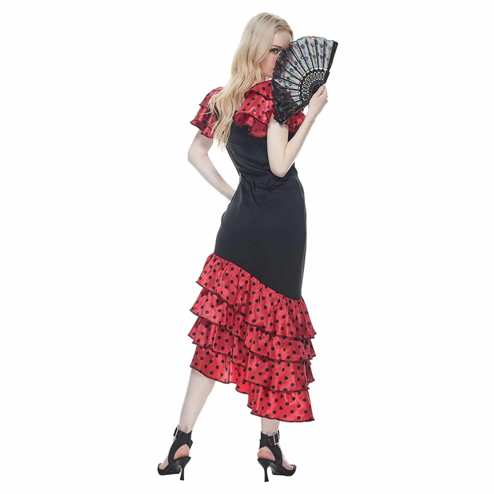 EraSpooky Vestido de flamenco mujer adulta disfraz fiesta