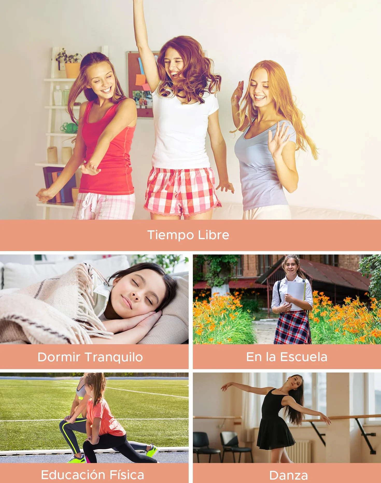 INNERSY Bragas Menstruales Reutilizables Algodón 3 Pack 8-16 Años