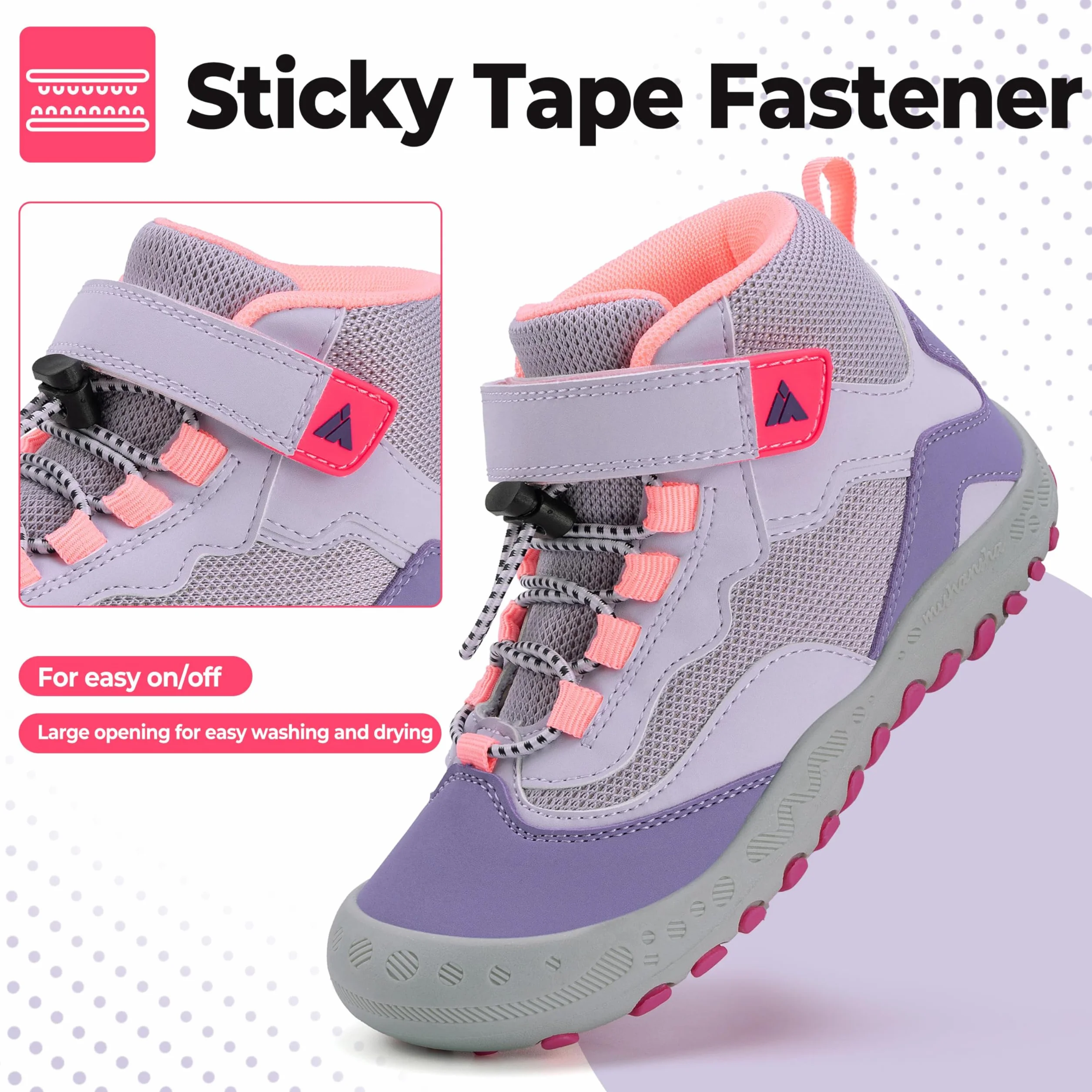 Mishansha Niña Zapatillas de Trekking Botas de Senderismo Transpirables Morado Claro 34