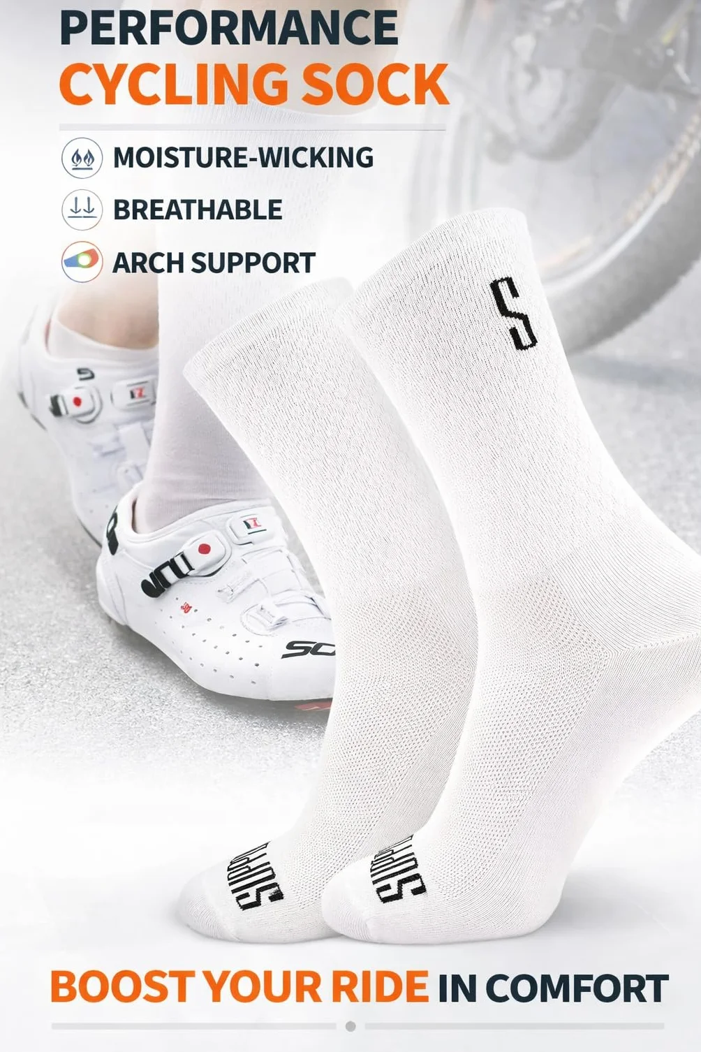 Calcetines de Ciclismo para Hombres Transpirables Antideslizantes Unisex Senderismo