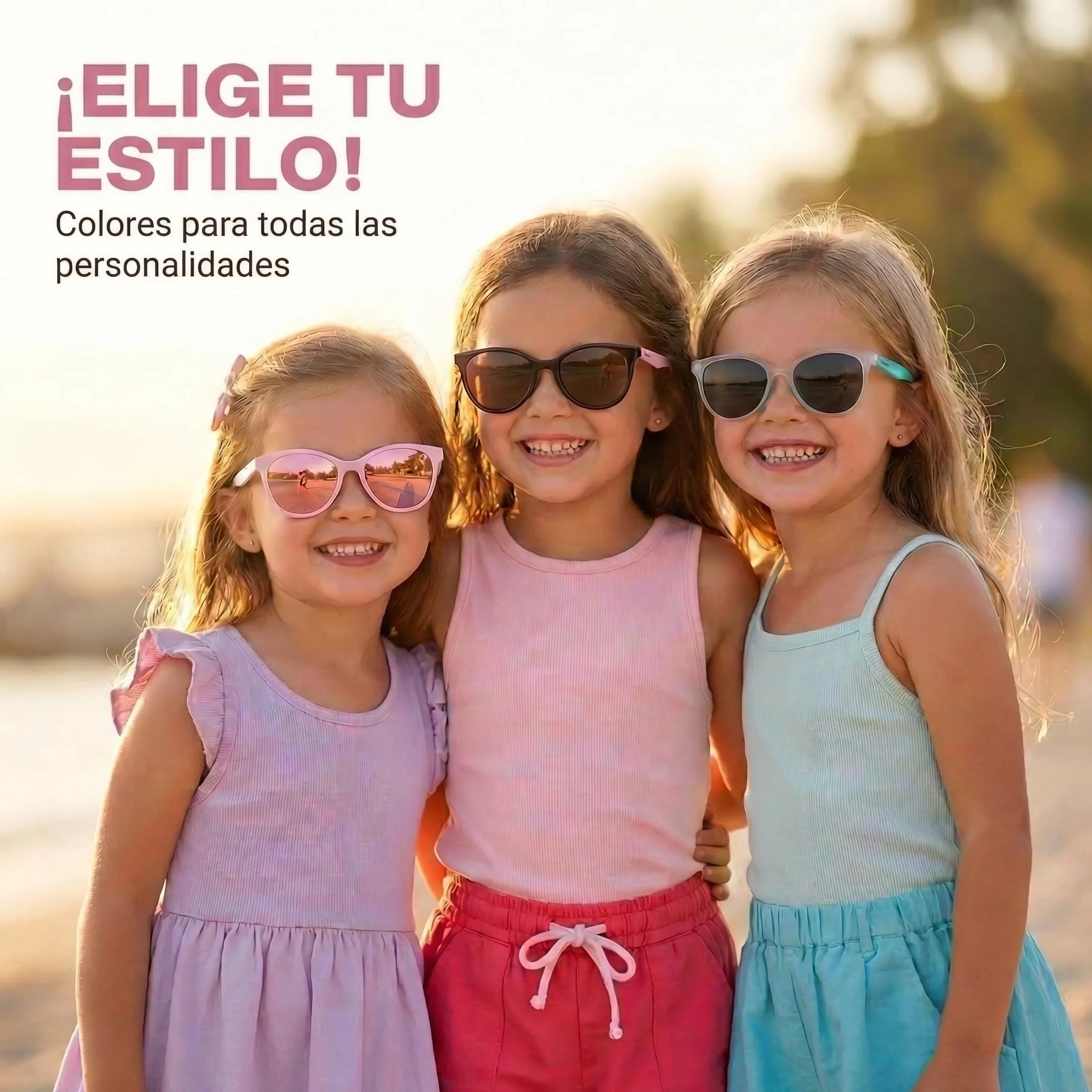 Kiddus Gafas de Sol Niña 4-8 Años Polarizadas UV400 CAT3 TR90 Flexible CE ISO REACH