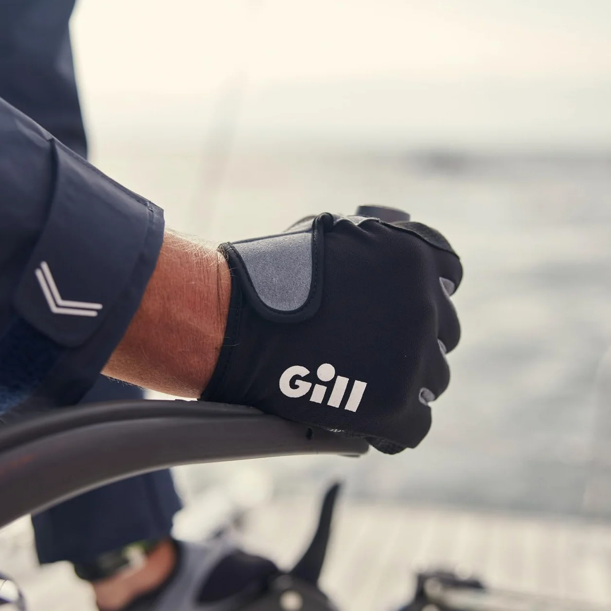Gill Guantes Deckhand Hombre Dedo Largo Negro