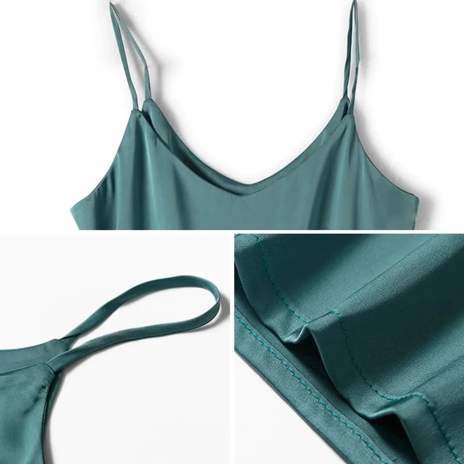 Camiseta Tirantes Mujer Camisola de Tirantes for Mujer, Top Halter con Cuello en V, básica, sin Mangas, satén y Seda, for Verano, Primavera otoño