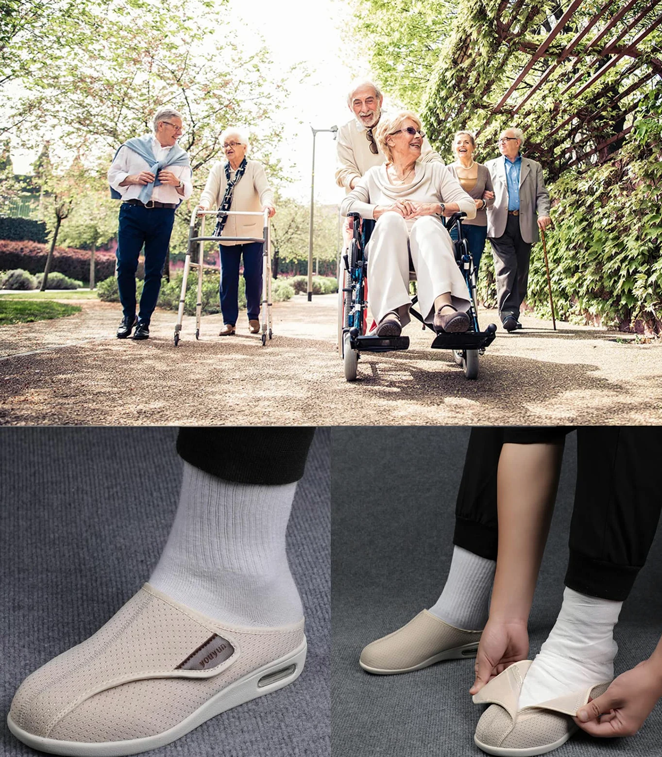 Zapatos para diabéticos para hombres con pies hinchados, pantuflas para mujeres para edema diabético fascitis plantar juanetes artritis pies hinchados