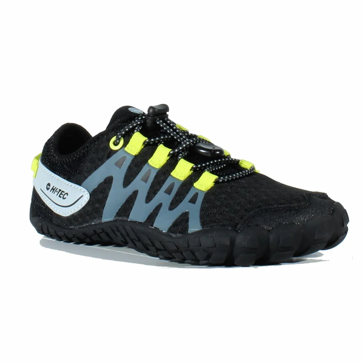 HI-TEC Zapatillas Barefoot Niño Abyss Junior Deportivas Montaña Senderismo Calzado Respetuoso Minimalista Transpirable Flexible Black-Lime 30
