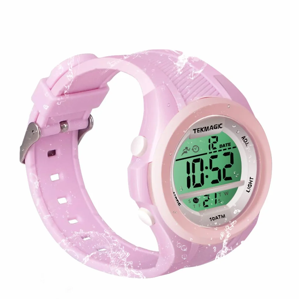 Reloj de Pulsera Impermeable 10 ATM para Bucear Nadar con Cronógrafo Alarma Zona Horaria Dual