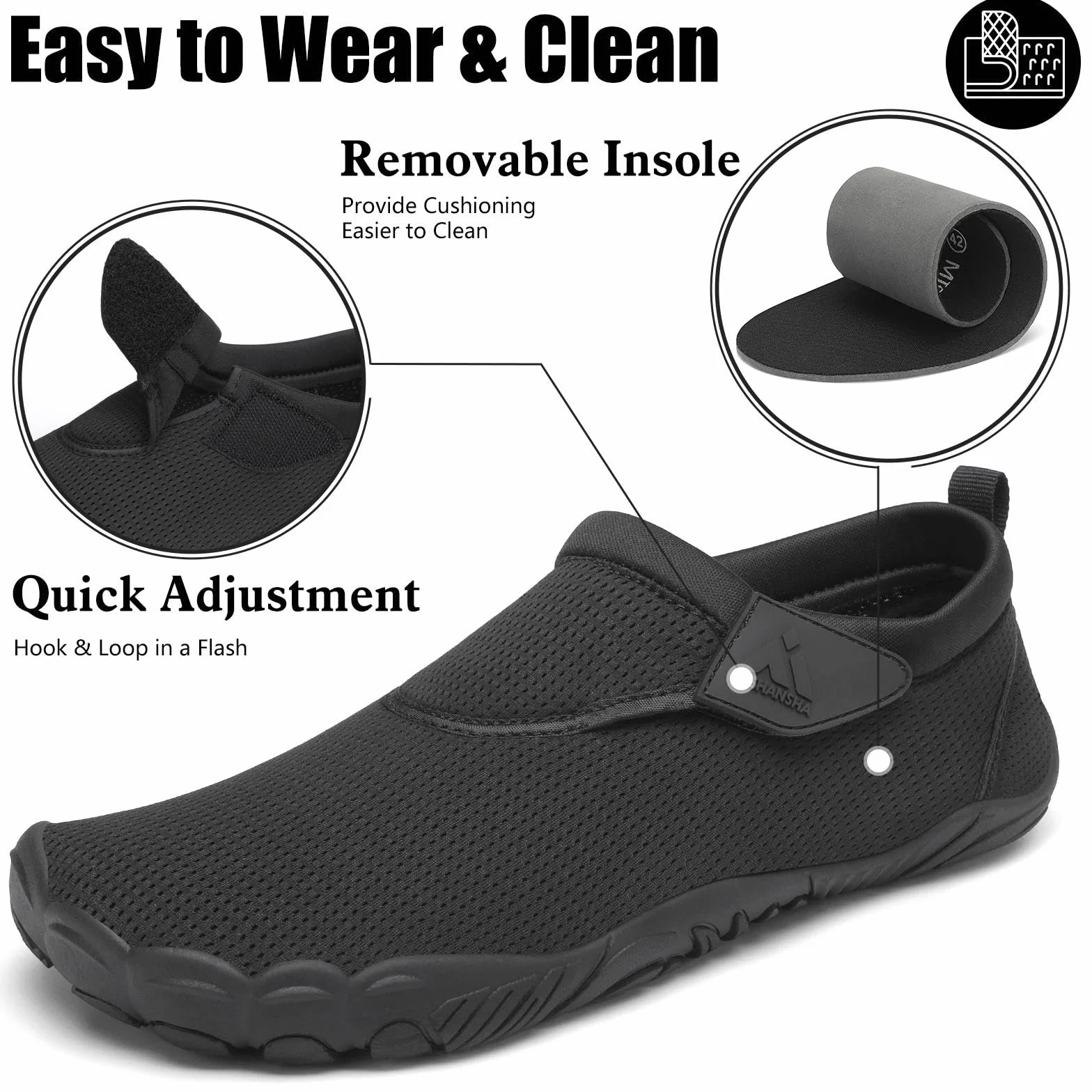 Mishansha Zapatos de Agua Antideslizante Secado Rápido para Hombre Mujer Playa Tallas 36-46