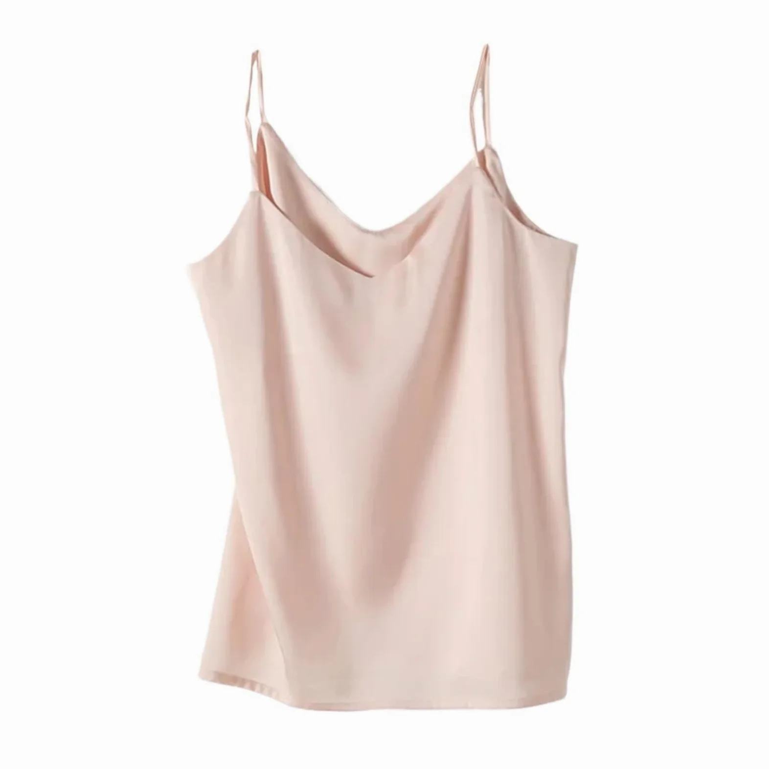 Camiseta Tirantes Mujer Camisola de Tirantes for Mujer, Top Halter con Cuello en V, básica, sin Mangas, satén y Seda, for Verano, Primavera otoño