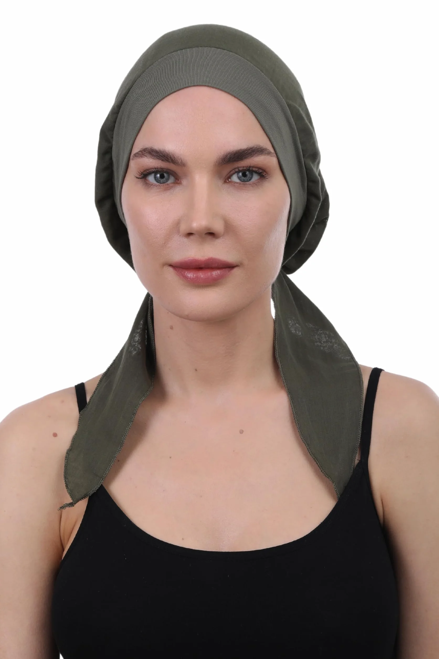 Deresina - Pañuelos para la cabeza de algodón puro con parte delantera de bambú, gorros de quimioterapia para mujer